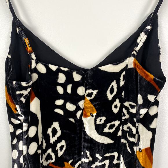 NWT Farm Rio Black Tucano Velvet Midi Dress in Black Multi XS - Picture 11 of 11